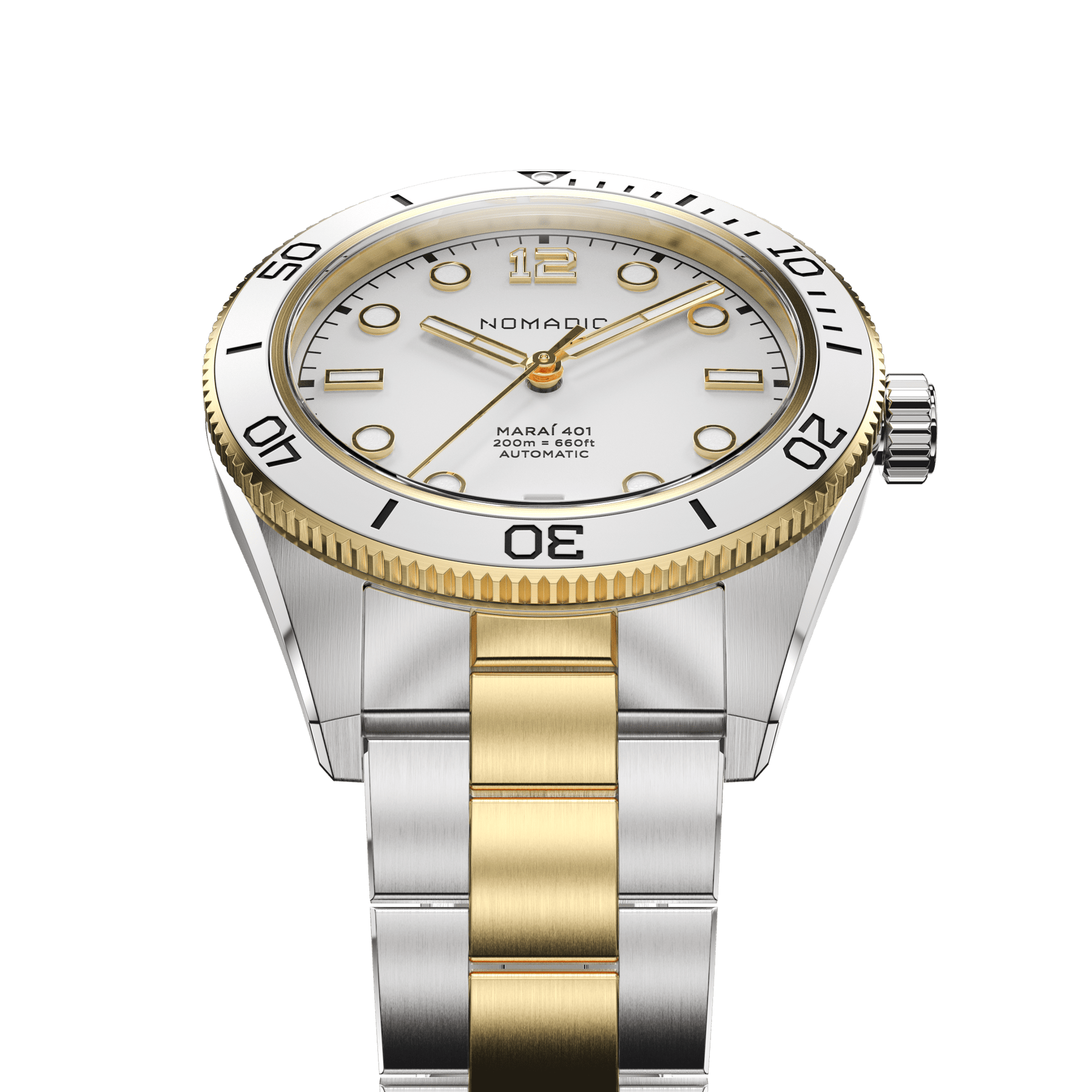 White & Gold - Maraí 401 Prestige Compact - 36mm 18K Gold Dive Watch (2026 Edition)