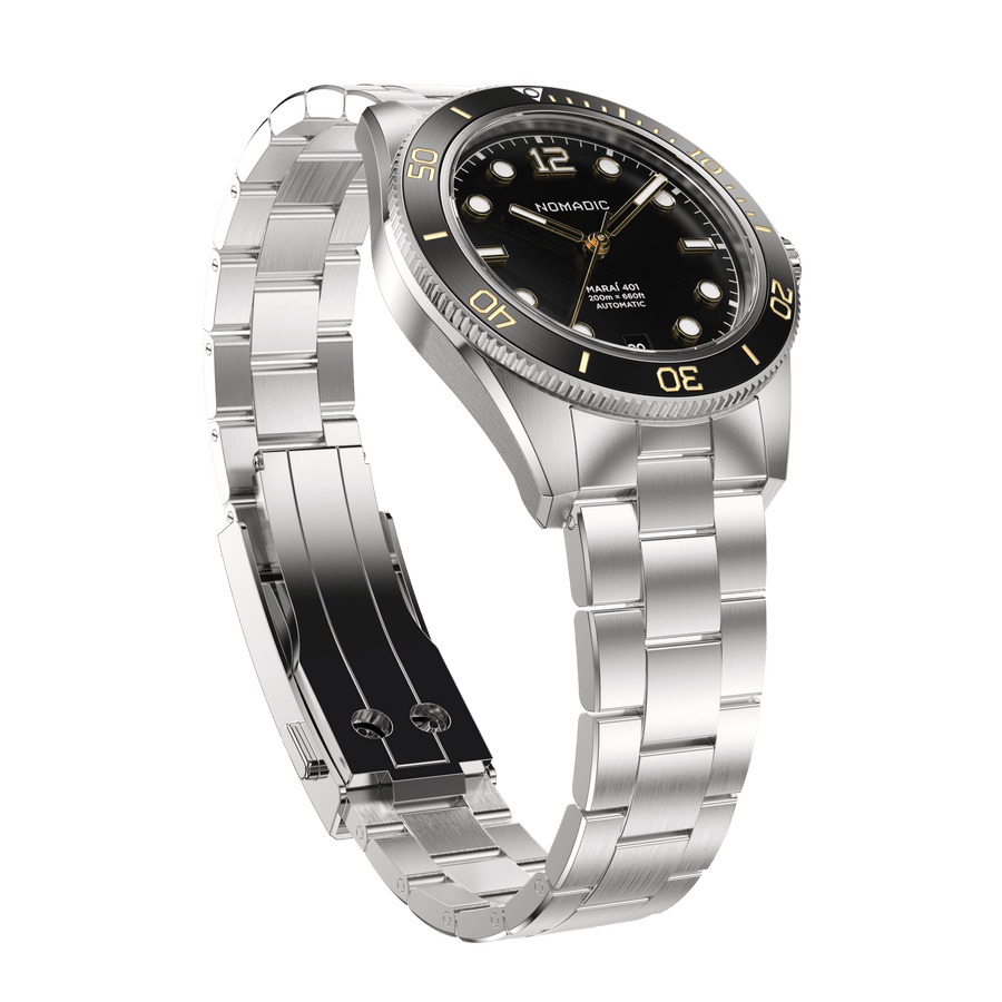 Classic Black and Gold - Maraí 401 Compact - 36mm Dive Watch (2026 Edition)