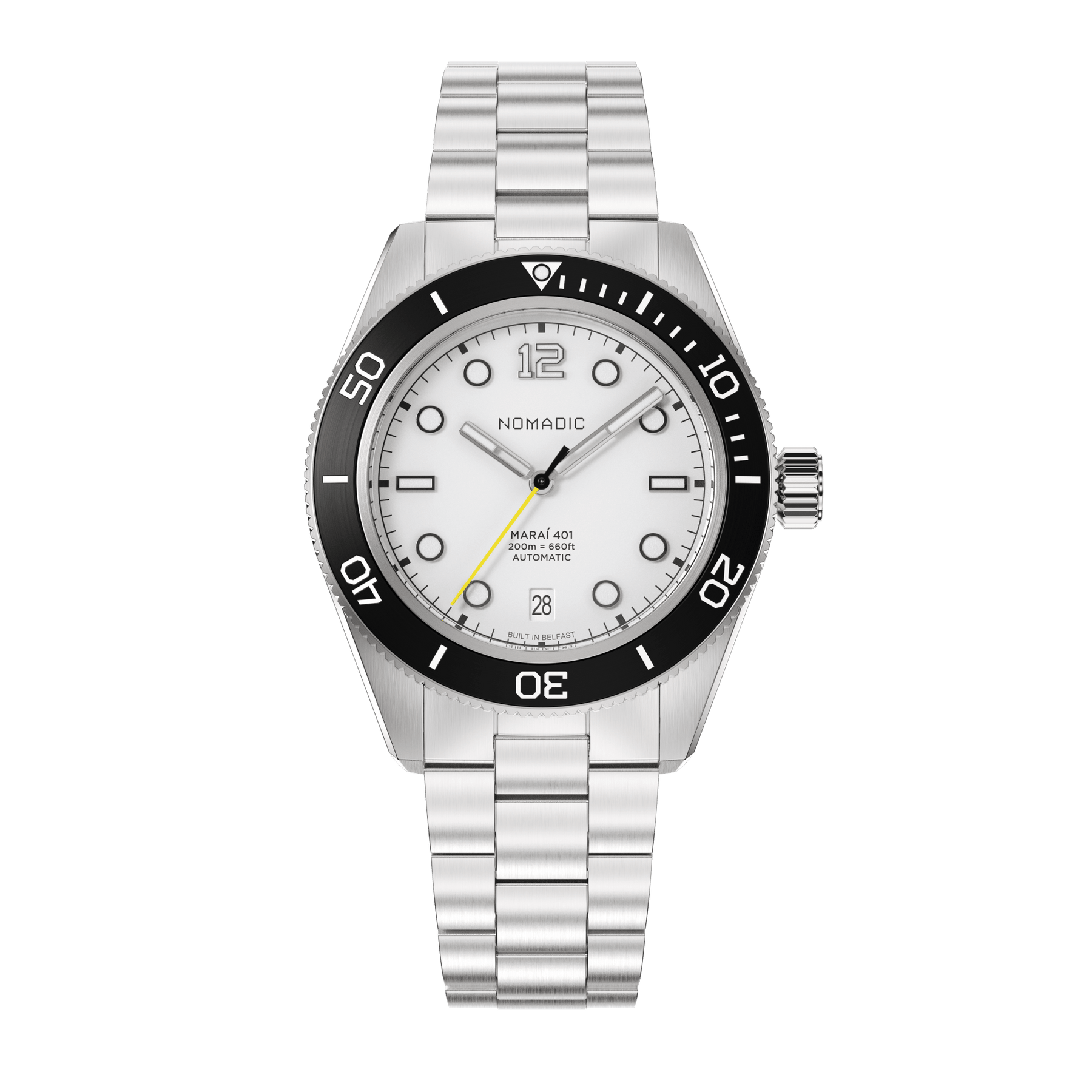 Navigator White - Maraí 401 - 40mm Dive Watch (2026 Edition)