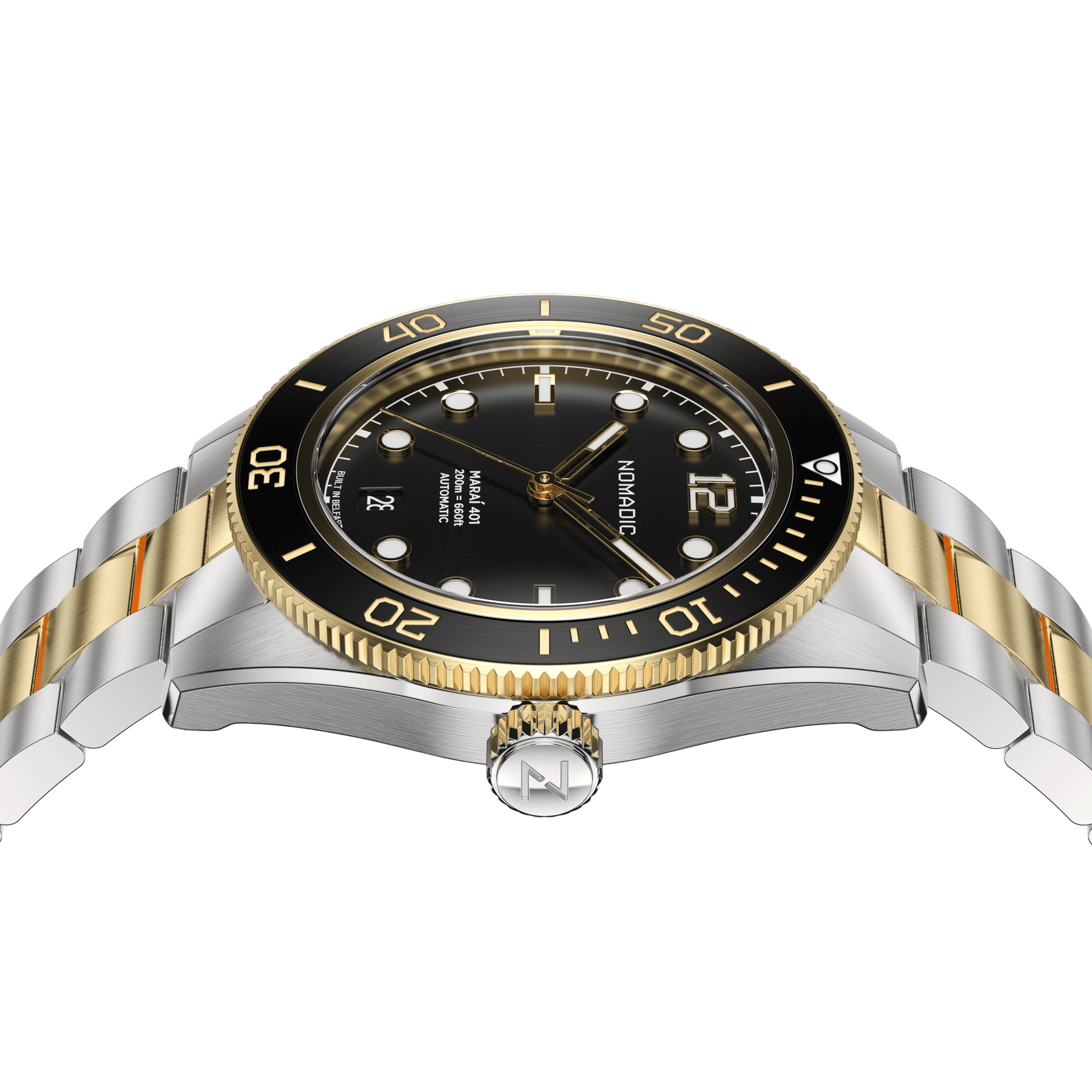Classic Black and Gold - Maraí 401 Prestige - 40mm 18K Gold Dive Watch (2026 Edition)