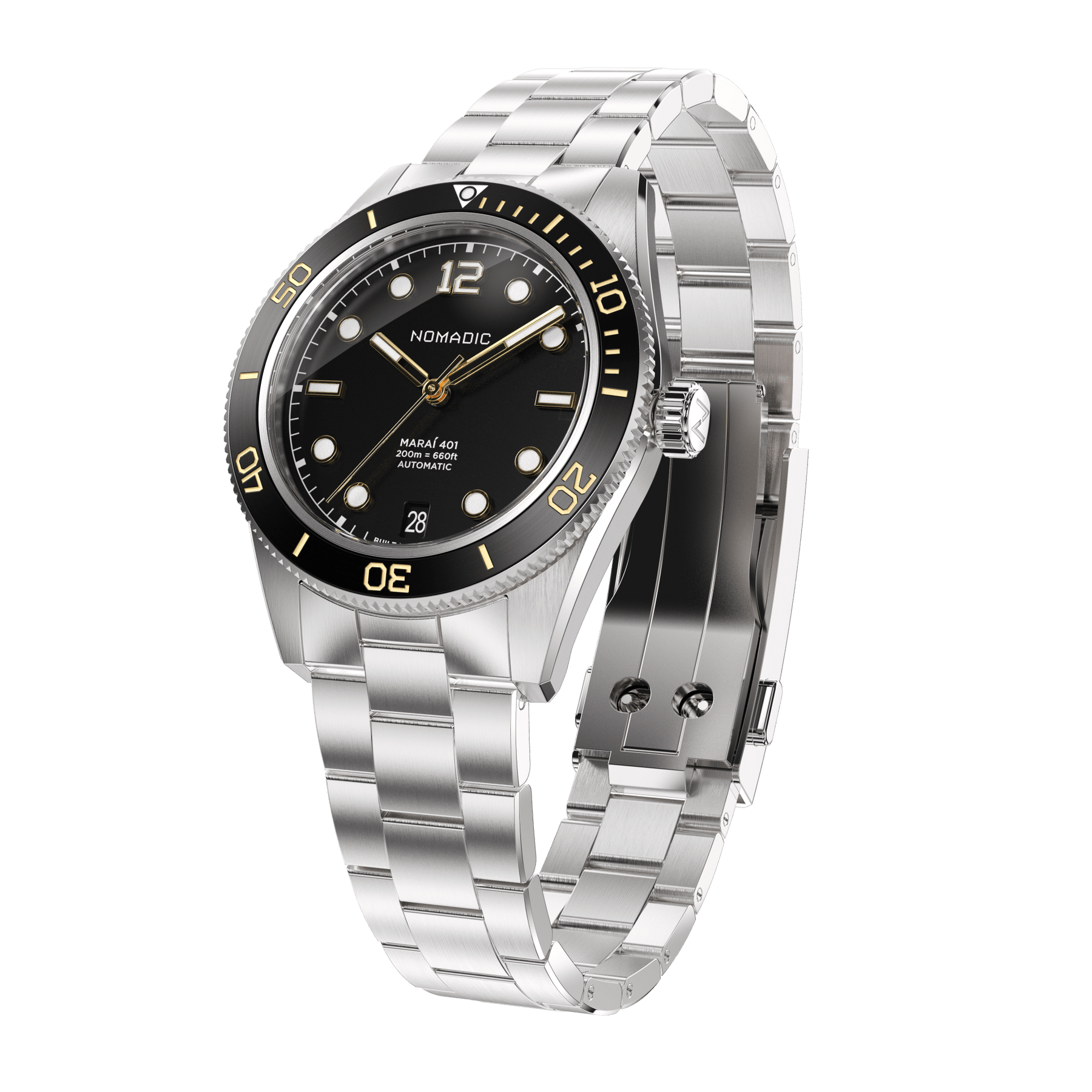 Classic Black and Gold - Maraí 401 Compact - 36mm Dive Watch (2026 Edition)