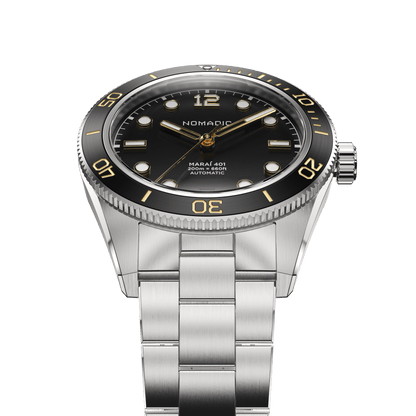 Classic Black and Gold - Maraí 401 Compact - 36mm Dive Watch (2026 Edition)