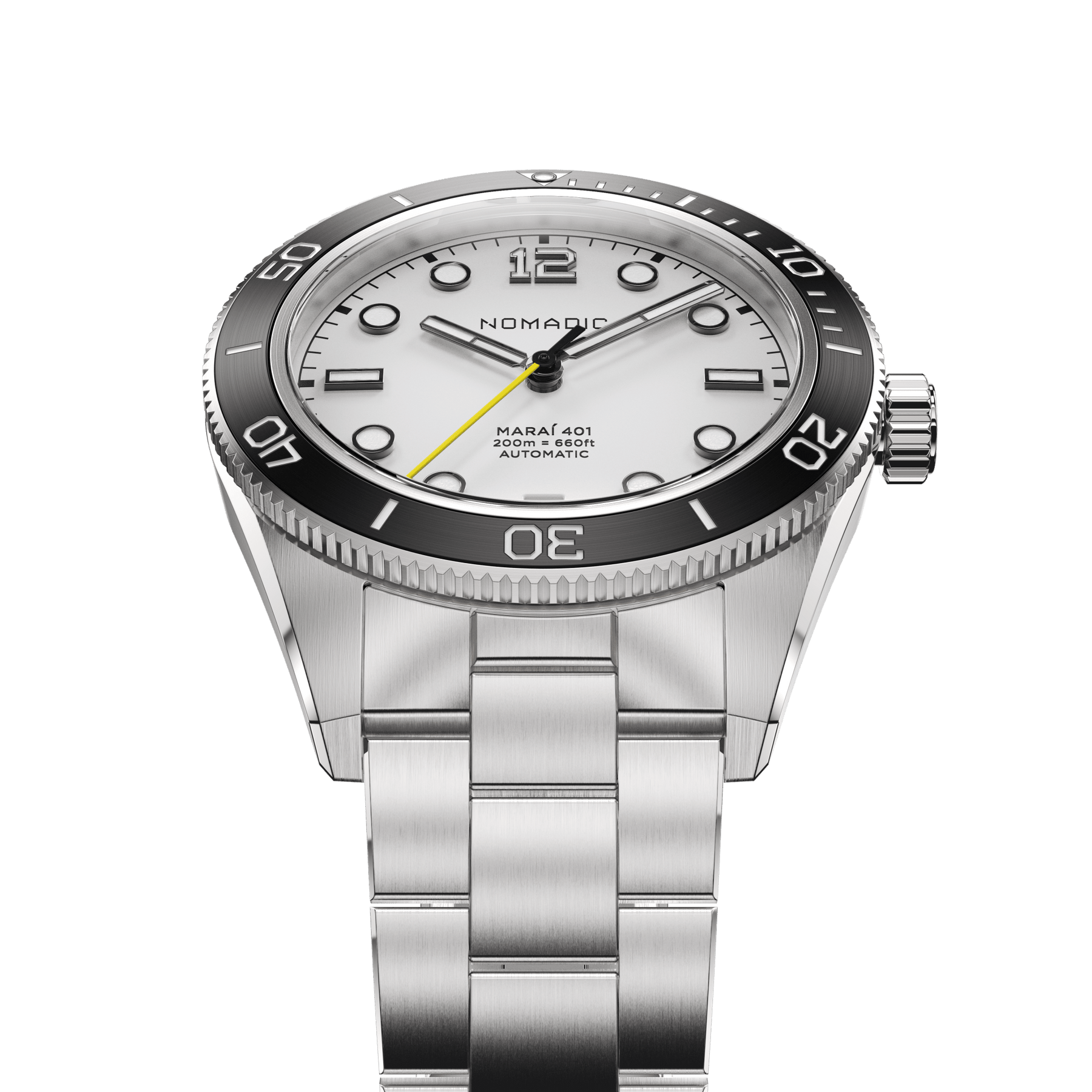 Navigator White - Maraí 401 Compact - 36mm Dive Watch (2026 Edition)