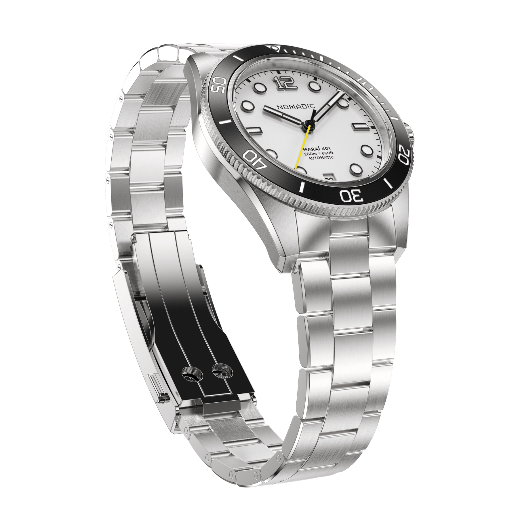 Navigator White - Maraí 401 Compact - 36mm Dive Watch (2026 Edition)