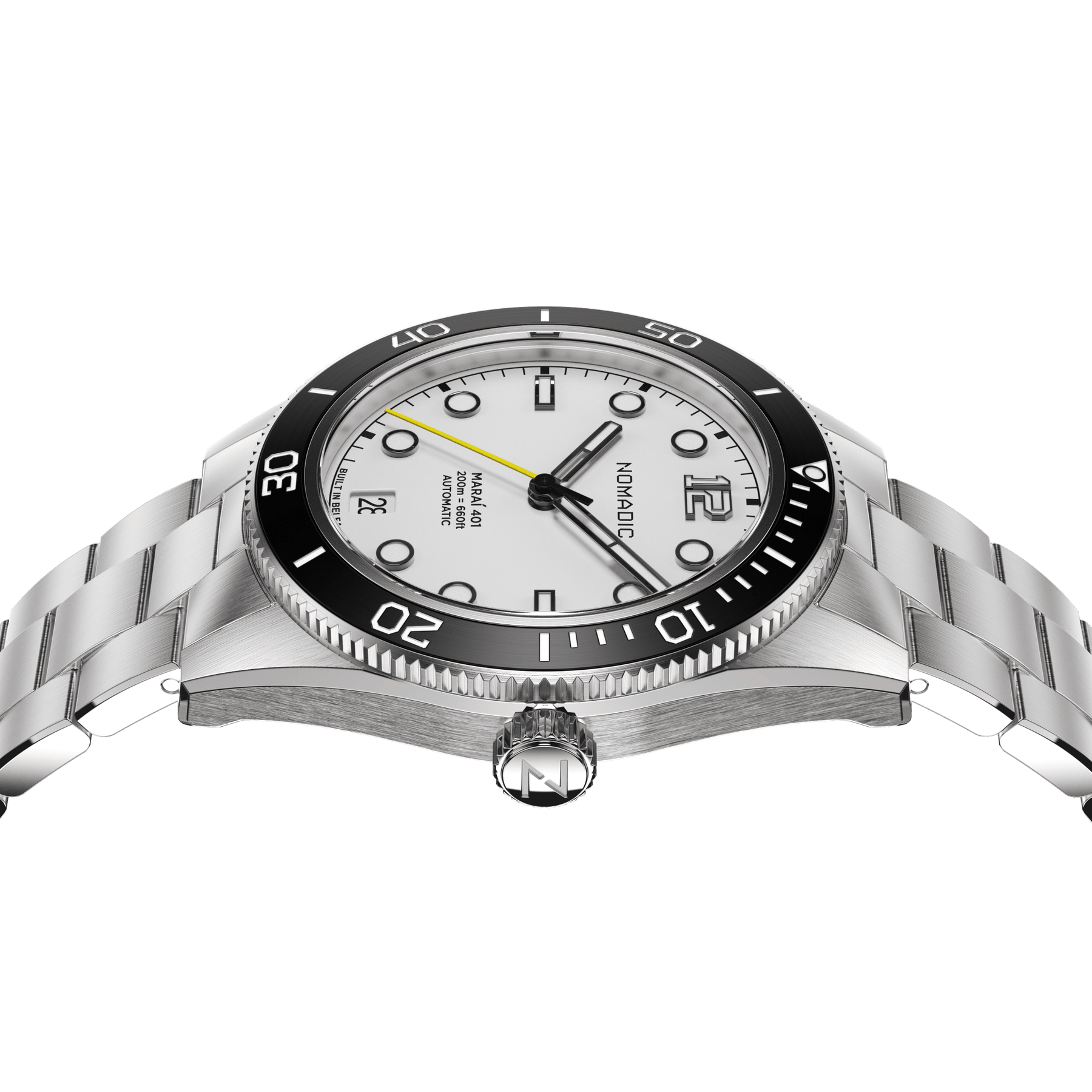 Navigator White - Maraí 401 Compact - 36mm Dive Watch (2026 Edition)