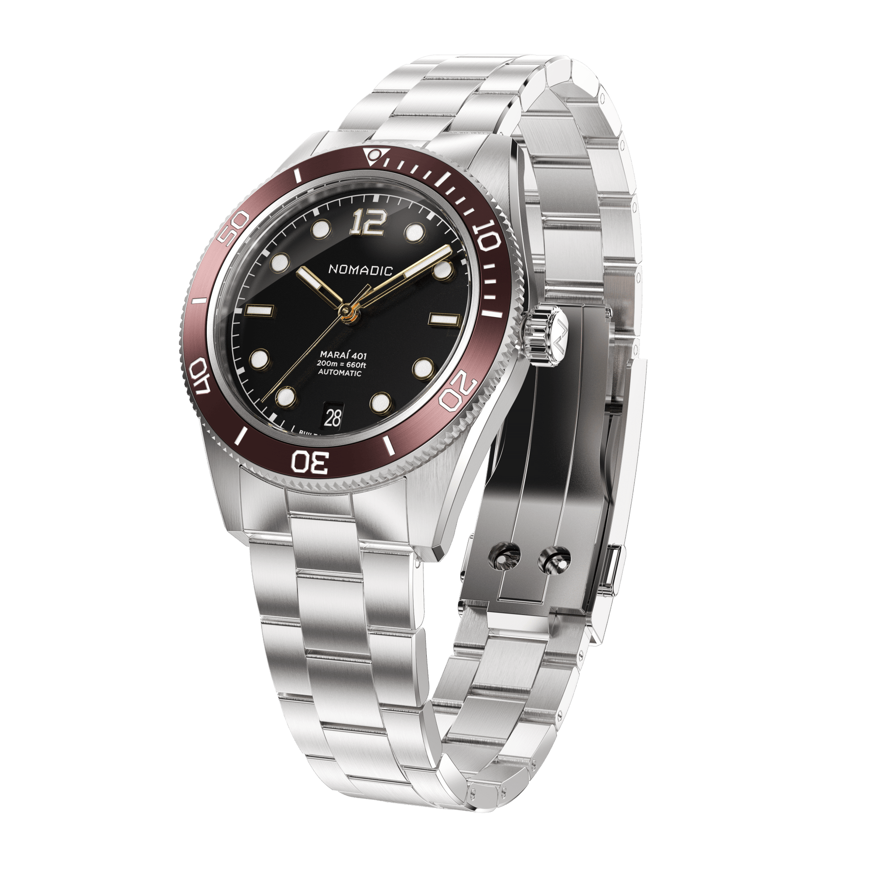 Crimson Dawn - Maraí 401 Compact - 36mm Dive Watch (2026 Edition)