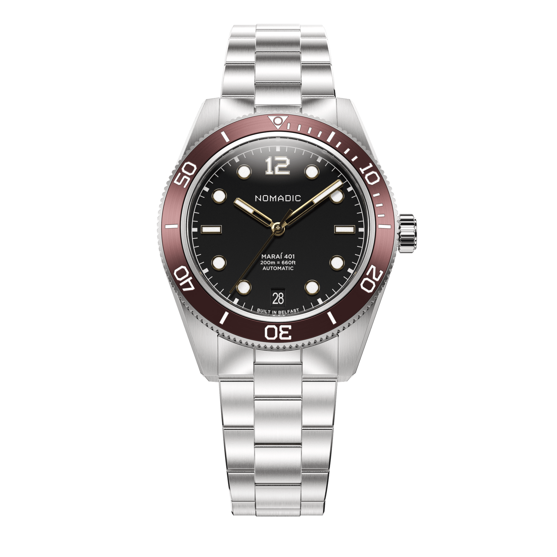 Crimson Dawn - Maraí 401 Compact - 36mm Dive Watch (2026 Edition)