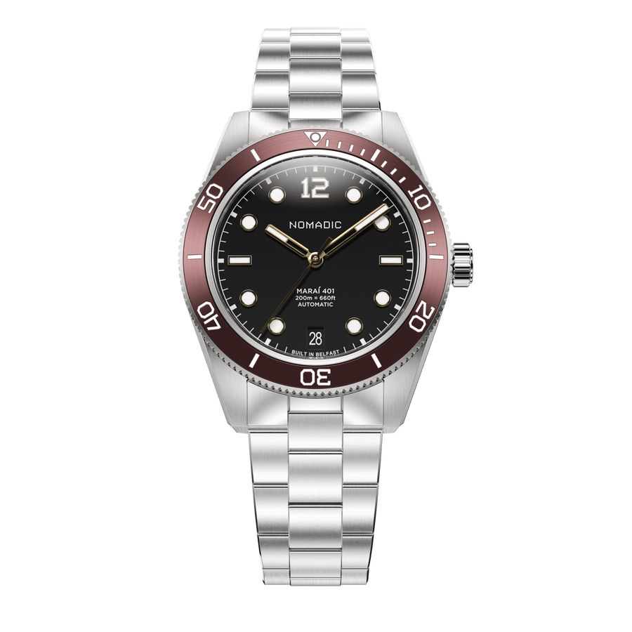 Crimson Dawn - Maraí 401 Compact - 36mm Dive Watch (2026 Edition)
