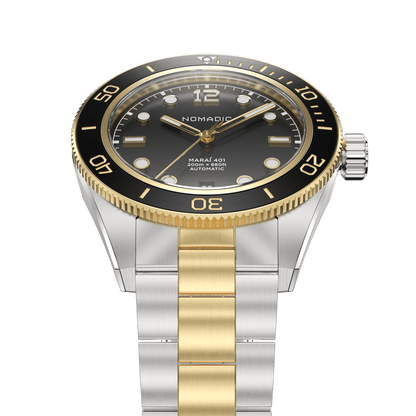 Classic Black and Gold - Maraí 401 Prestige - 40mm 18K Gold Dive Watch (2026 Edition)