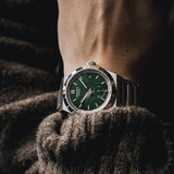 Cíor 928 - Emerald Abyss with Diamonds - Luxury Sports Watch (36mm)