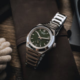 Cíor 928 - Emerald Abyss with Diamonds - Luxury Sports Watch (36mm)