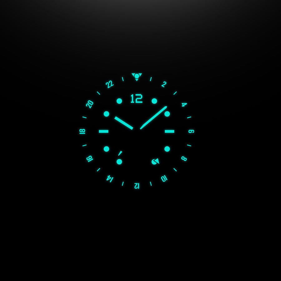 Fíor 555 - GMT Watch (41mm) - Pitch Black and Grey