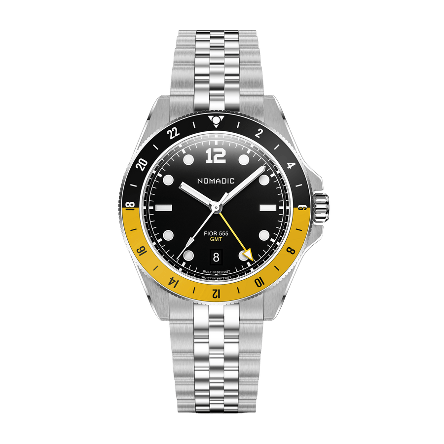 Fíor 555 - GMT Watch (41mm) - Shipyard Yellow