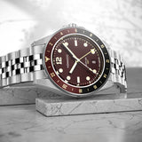 Fíor 555 - GMT Watch (41mm) - Crimson Dawn