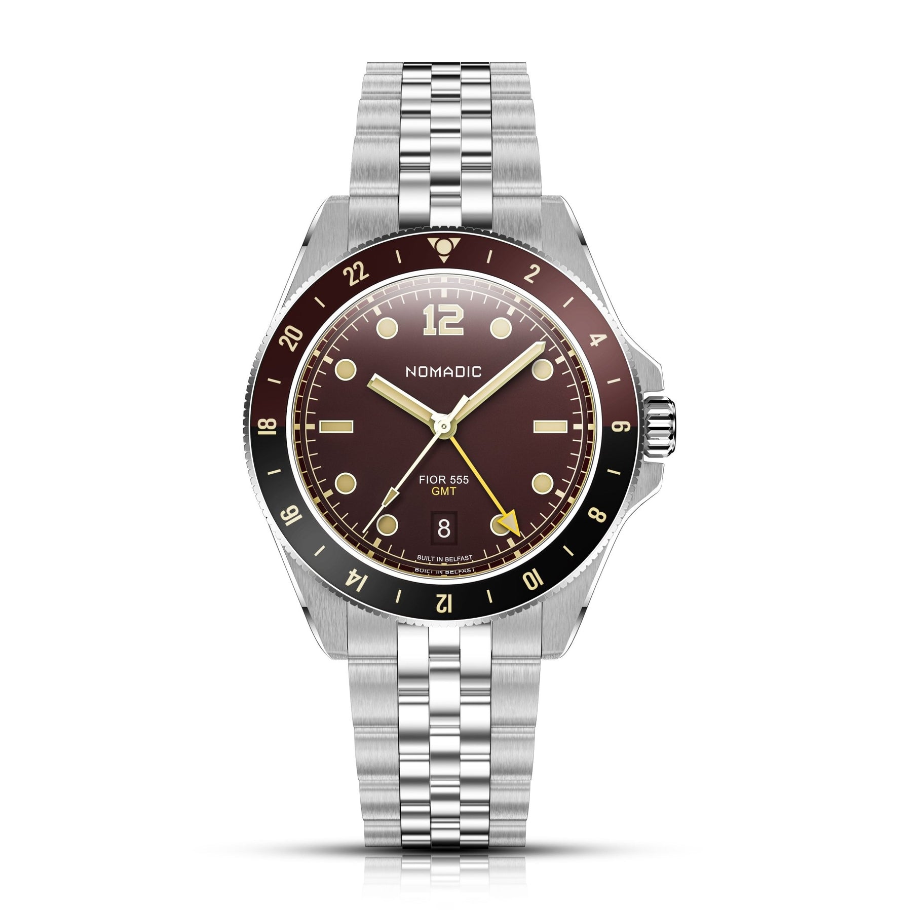 Fíor 555 - GMT Watch (41mm) - Crimson Dawn