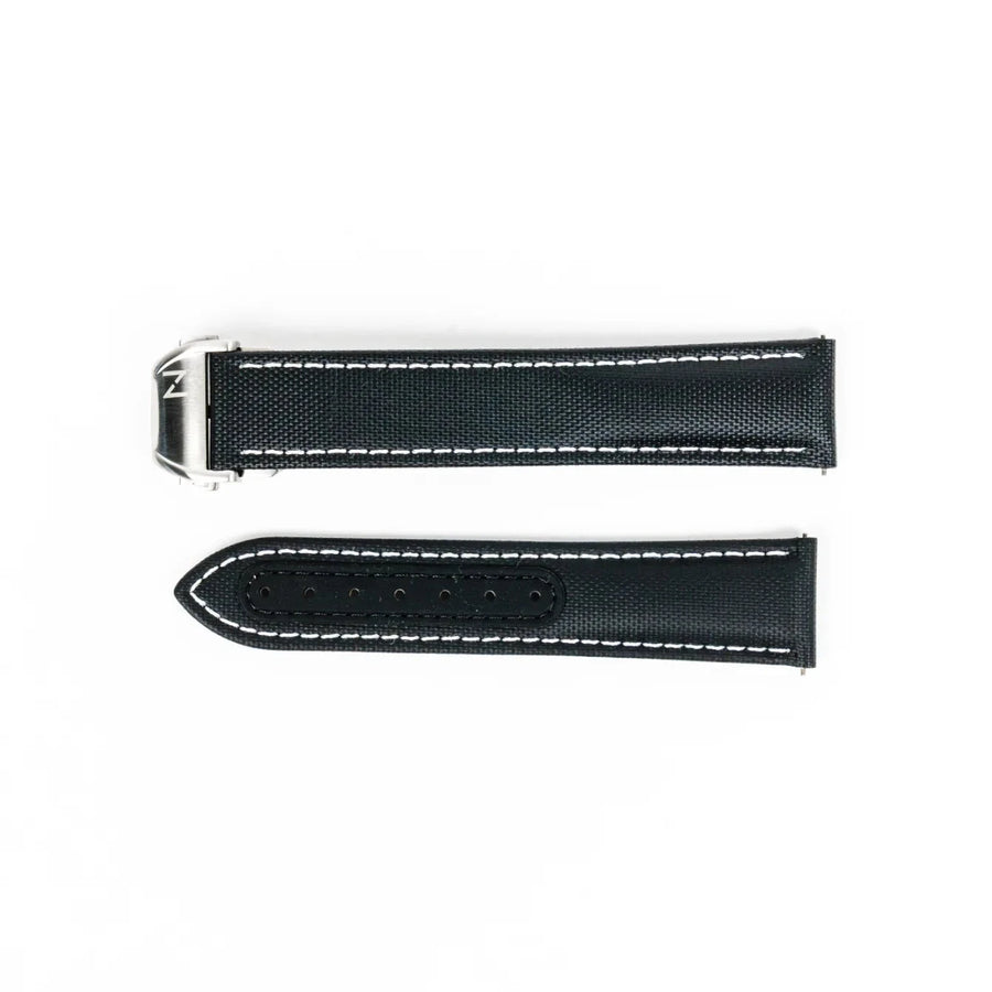 Sailcloth Black Deployant Strap