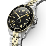 Fíor 555 Prestige - 18k Gold (PVD) GMT Watch (41mm) - Classic Black and Gold