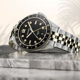 Fíor 555 Prestige - 18k Gold (PVD) GMT Watch (41mm) - Classic Black and Gold